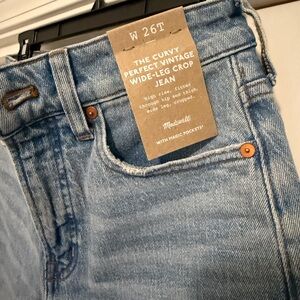 Madewell Light Blue Curvy Vintage Wide-Leg Crop Jeans